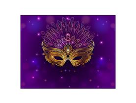 Painel de Festa Horizontal 1,55 X 1,20 - Carnaval Máscara com Penas 001