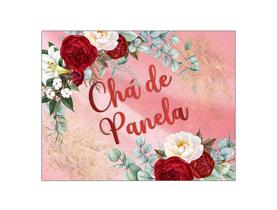 Painel de Festa Horizontal 1,55 X 1,20 - Chá de Panela Floral Efeito Mármore Rosa 017 Painel de Festa Horizontal 1,55 X 1,20 - Chá de Panela Floral Efeito Mármore Rosa 017