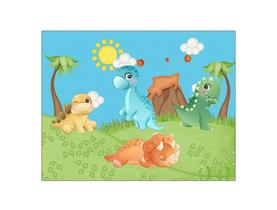 Painel de Festa Horizontal 1,55 X 1,20 - Dinossauros Baby Cute 001