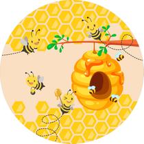 Painel De Festa Redondo 1,50x1,50 - Abelha Abelhinha Colmeia 001 Painel De Festa Redondo 1,50x1,50 - Abelha Abelhinha Colmeia 001