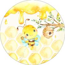 Painel De Festa Redondo 1,50x1,50 - Abelhinha Cute Aquarela 002 Painel De Festa Redondo 1,50x1,50 - Abelhinha Cute Aquarela 002