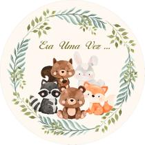 Painel De Festa Redondo 1,50x1,50 - Animais Bosque Era Uma Vez Cute 006 Painel De Festa Redondo 1,50x1,50 - Animais Bosque Era Uma Vez Cute 006