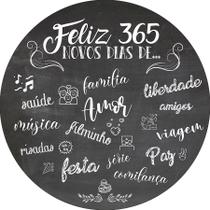 Painel De Festa Redondo 1,50x1,50 - Ano Novo Chalkboard 365 Dias 003