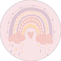 Painel De Festa Redondo 1,50x1,50 - Arco-Íris Boho Rosa Delicado 007
