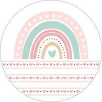 Painel De Festa Redondo 1,50x1,50 - Arco-ìris Boho Rosa e Verde 012 Painel De Festa Redondo 1,50x1,50 - Arco-ìris Boho Rosa e Verde 012