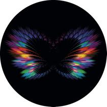Painel De Festa Redondo 1,50x1,50 - Asas Multicoloridas Efeito Neon 019