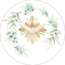 Painel De Festa Redondo 1,50x1,50 - Batizado Crisma Folhagens 049 Painel De Festa Redondo 1,50x1,50 - Batizado Crisma Folhagens 049