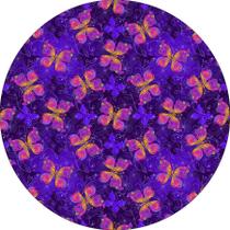 Painel De Festa Redondo 1,50x1,50 - Borboletas Roxas Efeito Neon 005