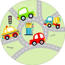 Painel De Festa Redondo 1,50x1,50 - Carrinho Cute Cruzamento 020