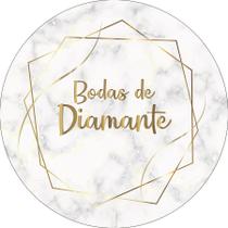 Painel De Festa Redondo 1,50x1,50 - Casamento Bodas de Diamante Dourado 004 Painel De Festa Redondo 1,50x1,50 - Casamento Bodas de Diamante Dourado 004