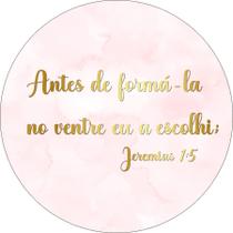 Painel De Festa Redondo 1,50x1,50 - Chá de Bebê Deus te Escolheu Rosa 081 Painel De Festa Redondo 1,50x1,50 - Chá de Bebê Deus te Escolheu Rosa 081