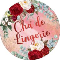Painel De Festa Redondo 1,50x1,50 -Chá de Lingerie Efeito Marmorizado Floral 012 Painel De Festa Redondo 1,50x1,50 -Chá de Lingerie Efeito Marmorizado Floral 012