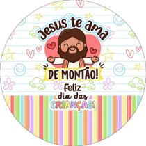 Painel De Festa Redondo 1,50x1,50 - Dia das Crianças Religioso Jesus Te Ama 074 Painel De Festa Redondo 1,50x1,50 - Dia das Crianças Religioso Jesus Te Ama 074