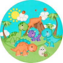 Painel De Festa Redondo 1,50x1,50 - Dinossauro Cute 002