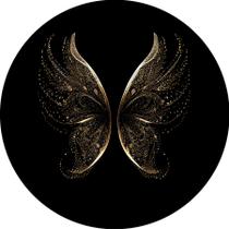 Painel De Festa Redondo 1,50x1,50 - Efeito Glitter Asas Douradas 166