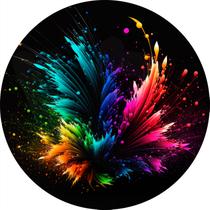 Painel De Festa Redondo 1,50x1,50 - Efeito Neon Sete Cores 027