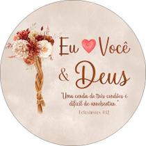 Painel De Festa Redondo 1,50x1,50 - Eu Amo Você & Deus 036
