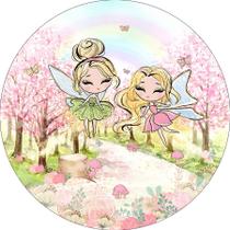 Painel De Festa Redondo 1,50x1,50 - Fadas Loira Cute 004