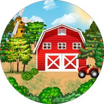 Painel De Festa Redondo 1,50x1,50 -Fazendinha Celeiro Vermelho Trator 013 Painel De Festa Redondo 1,50x1,50 -Fazendinha Celeiro Vermelho Trator 013