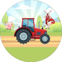 Painel De Festa Redondo 1,50x1,50 - Fazendinha Trator no Campo 032 Painel De Festa Redondo 1,50x1,50 - Fazendinha Trator no Campo 032