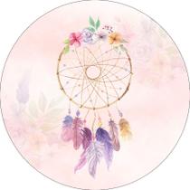 Painel De Festa Redondo 1,50x1,50 - Filtro dos Sonhos Boho Rosado 042