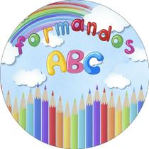 Painel De Festa Redondo 1,50x1,50 - Formatura ABC Lápis 007