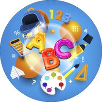 Painel De Festa Redondo 1,50x1,50 - Formatura ABC Objetos 002