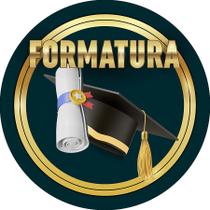 Painel De Festa Redondo 1,50x1,50 - Formatura Capelo e Diploma 004