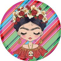 Painel De Festa Redondo 1,50x1,50 - Frida Kahlo Cute 007