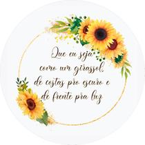 Painel De Festa Redondo 1,50x1,50 - Girassois Geométrico Frase 037 Painel De Festa Redondo 1,50x1,50 - Girassois Geométrico Frase 037