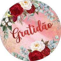 Painel De Festa Redondo 1,50x1,50 - Gratidão Efeito Marmorizado Floral 124 Painel De Festa Redondo 1,50x1,50 - Gratidão Efeito Marmorizado Floral 124