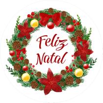 Painel De Festa Redondo 1,50x1,50 - Guirlanda Feliz Natal 008