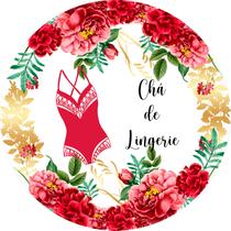 Painel De Festa Redondo 1,50x1,50 - Lingerie e Flores Vermelhas 005