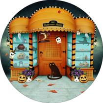 Painel De Festa Redondo 1,50x1,50 - Loja de Halloween Escura 026