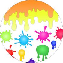 Painel De Festa Redondo 1,50x1,50 - Manchas de Slime Colorido 004