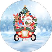 Painel De Festa Redondo 1,50x1,50 - Natal Floresta de Neve Papai Noel 009 Painel De Festa Redondo 1,50x1,50 - Natal Floresta de Neve Papai Noel 009