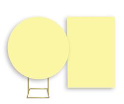 Painel De Festa Redondo 1,50x1,50 + Painel Vertical 1,50x2,20 - Cor Liso Amarelo 048