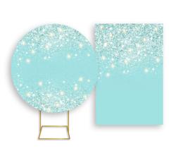 Painel De Festa Redondo 1,50x1,50 + Painel Vertical 1,50x2,20 - Efeito Glitter 015