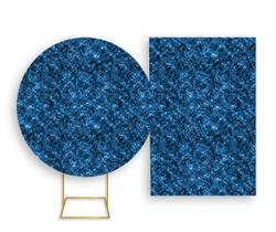 Painel De Festa Redondo 1,50x1,50 + Painel Vertical 1,50x2,20 - Efeito Lantejoulas Disco Mirror Azul 031 Painel De Festa Redondo 1,50x1,50 + Painel Vertical 1,50x2,20 - Efeito Lantejoulas Disco Mirror Azul 031
