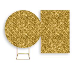 Painel De Festa Redondo 1,50x1,50 + Painel Vertical 1,50x2,20 - Efeito Lantejoulas Disco Mirror Dourado 032 Painel De Festa Redondo 1,50x1,50 + Painel Vertical 1,50x2,20 - Efeito Lantejoulas Disco Mirror Dourado 032