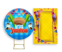 Painel De Festa Redondo 1,50x1,50 + Painel Vertical 1,50x2,20 - Festa Junina Chapéu Caipira 007 Painel De Festa Redondo 1,50x1,50 + Painel Vertical 1,50x2,20 - Festa Junina Chapéu Caipira 007