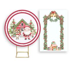 Painel De Festa Redondo 1,50x1,50 + Painel Vertical 1,50x2,20 - Natal no Polo Norte 015