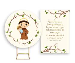 Painel De Festa Redondo 1,50x1,50 + Painel Vertical 1,50x2,20 - Santo Antônio de Pádua Católico 004