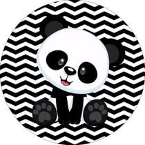 Painel De Festa Redondo 1,50x1,50 - Panda Chevon Preto 009 Painel De Festa Redondo 1,50x1,50 - Panda Chevon Preto 009
