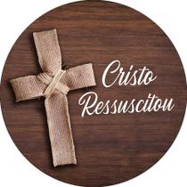 Painel De Festa Redondo 1,50x1,50 - Páscoa Cruz Efeito Madeira 017 Painel De Festa Redondo 1,50x1,50 - Páscoa Cruz Efeito Madeira 017