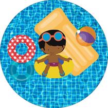 Painel De Festa Redondo 1,50x1,50 - Piscina Pool Party Menino 005 Painel De Festa Redondo 1,50x1,50 - Piscina Pool Party Menino 005