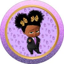 Painel De Festa Redondo 1,50x1,50 - Poderosa Chefinha Dourado e Lilás 016 Painel De Festa Redondo 1,50x1,50 - Poderosa Chefinha Dourado e Lilás 016