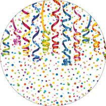 Painel De Festa Redondo 1,50x1,50 - Serpentinas e Confetes Coloridos 003