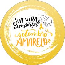 Painel De Festa Redondo 1,50x1,50 - Setembro Amarelo Mãos 018