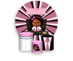 Painel De Festa Redondo 1,50x1,50 + Trio De Capas Cilindro - A Poderosa Chefinha Mala 015 Painel De Festa Redondo 1,50x1,50 + Trio De Capas Cilindro - A Poderosa Chefinha Mala 015